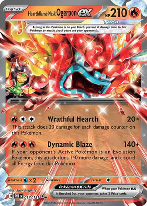 Hearthflame Mask Ogerpon ex #017/131 | Prismatic Evolutions | Double Rare