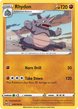 Rhydon #090/196  | Lost Origin | Uncommon  - Non Holo