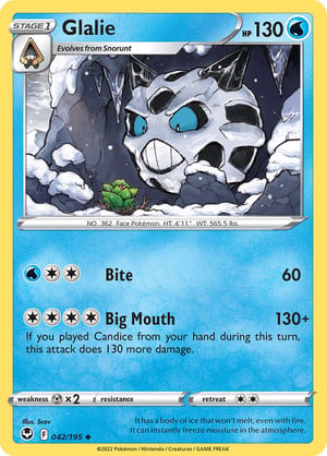 Glalie #042/195 | Silver Tempest | Uncommon  - Non Holo