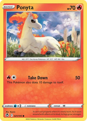 Ponyta #021/195 | Silver Tempest | Common  - Non Holo