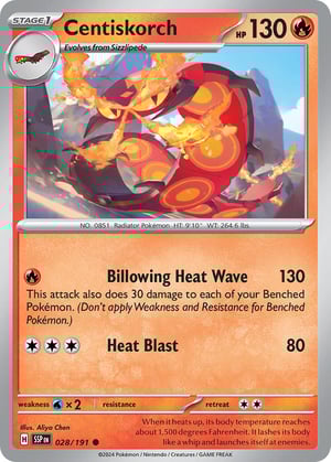 Centiskorch #028/191  | Surging Sparks| Common- Rev Holo
