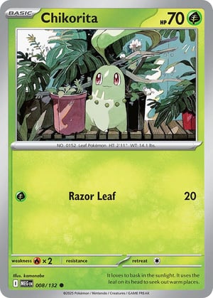 Chikorita #008/132 | Mega Evolution Base Set | Common  - Non Holo