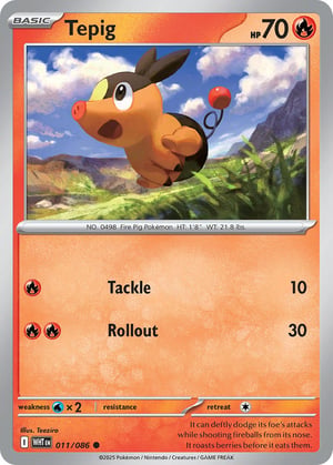 Tepig #011/086 | White Flare | Common - Non Holo
