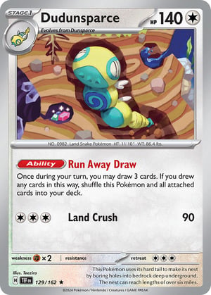 Dudunsparce #129/162  | Temporal Forces| Rare - Holo