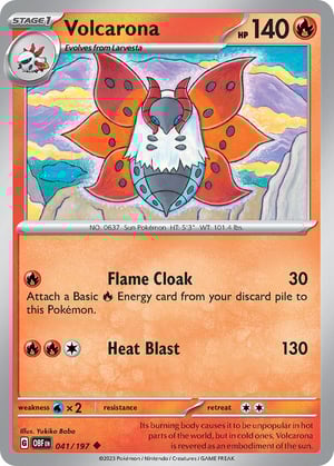 Volcarona #041/197 | Obsidian Flames| Uncommon- Rev Holo