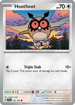 Hoothoot #114/142  | Stellar Crown | Common - Non Holo