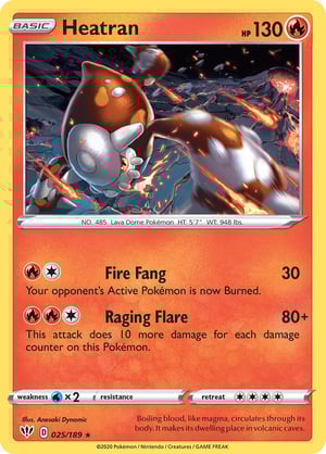 Heatran #025/189 | Darkness Ablaze | Rare  - Holo