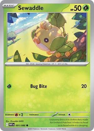 Sewaddle #001/086 | White Flare | Common - Non Holo