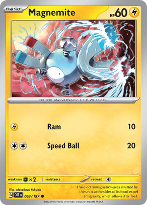 Magnemite #063/197 | Obsidian Flames| Common- Rev Holo