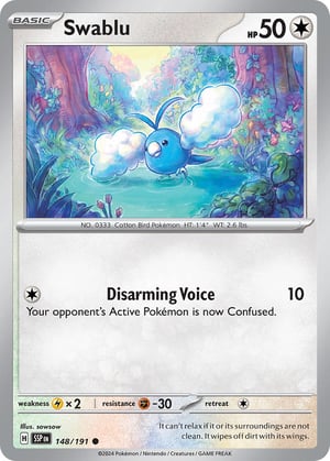 Swablu #148/191  | Surging Sparks| Common- Rev Holo