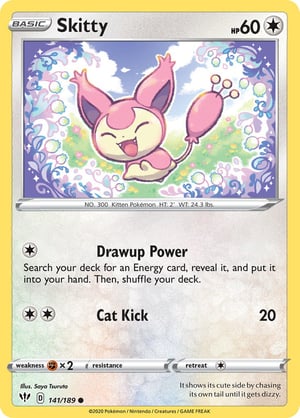 Skitty #141/189 | Darkness Ablaze | Common - Rev Holo