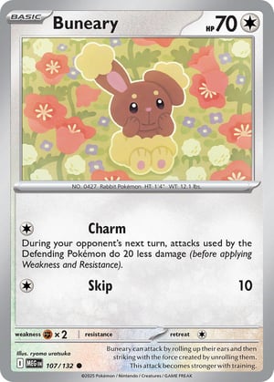 Buneary #107/132 | Mega Evolution Base Set | Common  - Non Holo