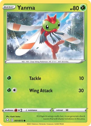 Yanma    #001/072 | Shining Fates | Common - Non Holo