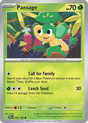 Pansage #004/182 | Paradox Rift | Common - Non Holo