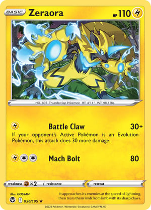 Zeraora #056/195 | Silver Tempest | Rare  - Non Holo
