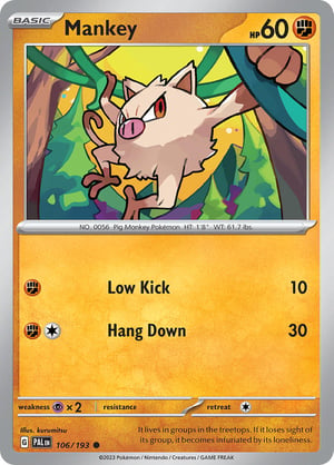 Mankey #106/193 | Paldea Evolved | Common - Non Holo