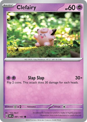 Clefairy #081/197 | Obsidian Flames| Common- Rev Holo