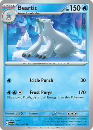 Beartic #054/197 | Obsidian Flames| Uncommon - Non Holo