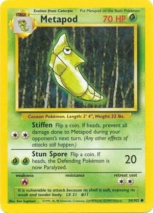 Metapod #054/102  | Base Set Unlimited| Common - Non Holo | Lightly Played