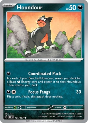 Houndour #131/197 | Obsidian Flames| Common- Rev Holo