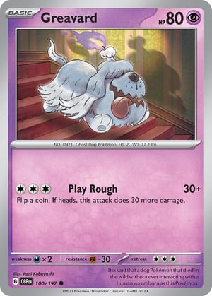 Greavard #100/197 | Obsidian Flames| Common- Rev Holo