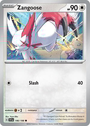 Zangoose #146/198 | Scarlet & Violet Base Set| Common- Rev Holo