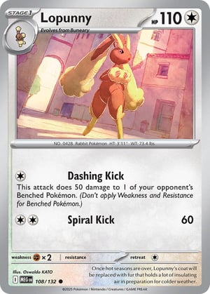 Lopunny #108/132 | Mega Evolution Base Set | Common  - Non Holo