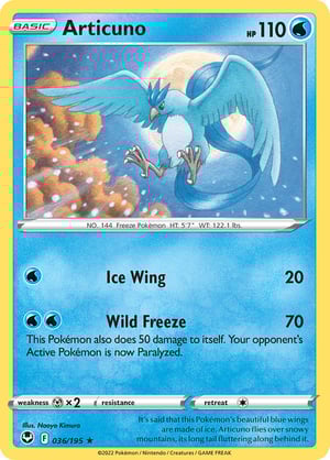 Articuno #036/195 | Silver Tempest | Rare  - Holo