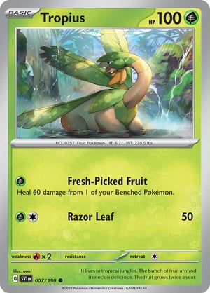 Tropius #007/198 | Scarlet & Violet Base Set| Common- Rev Holo