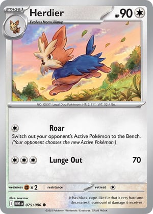 Herdier #075/086 | White Flare | Common - Non Holo