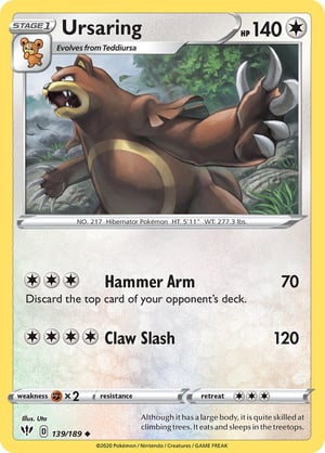 Ursaring #139/189 | Darkness Ablaze | Uncommon - Rev Holo