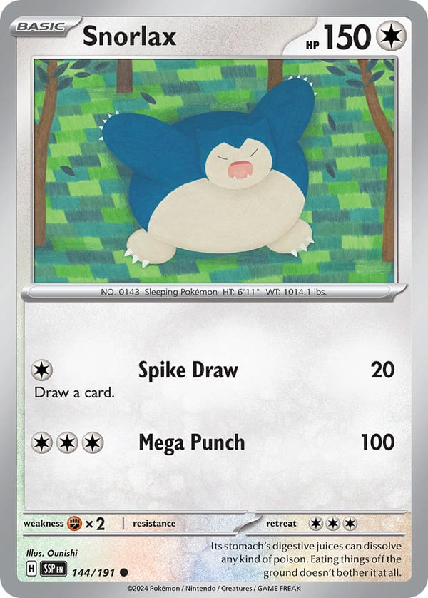 Snorlax #144/191  | Surging Sparks| Common - Non Holo