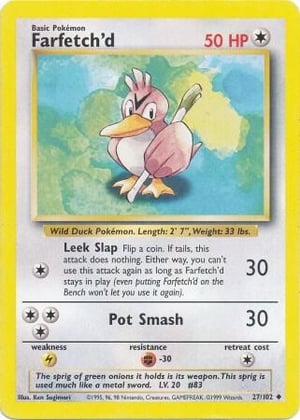 Farfetch'd #027/102  | Base Set Unlimited| Uncommon - Non Holo | Lightly Played