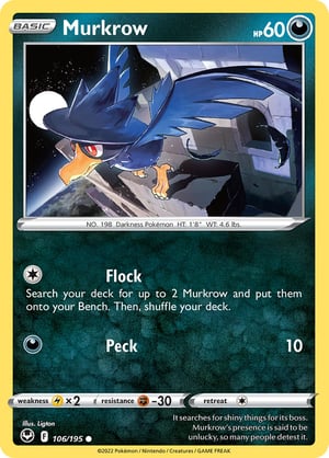 Murkrow #106/195 | Silver Tempest | Common  - Non Holo