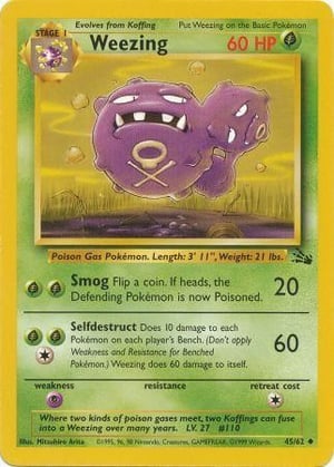 Weezing #045/062 | Fossil - Unlimited | Uncommon - Non Holo | Moderately Played