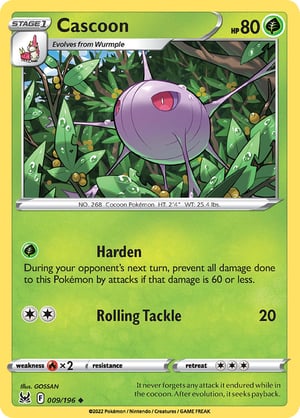 Cascoon #009/196  | Lost Origin | Uncommon  - Non Holo