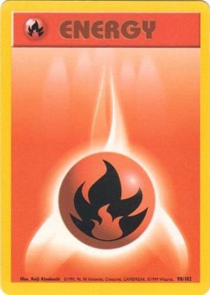 Fire Energy #098/102  | Base Set Unlimited| Energy - Non Holo | Moderately Played