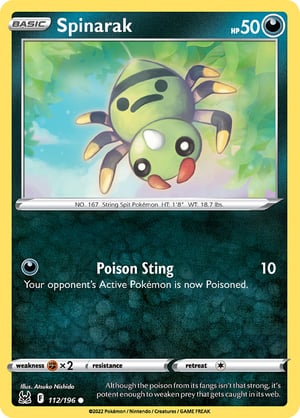 Spinarak #112/196  | Lost Origin | Common  - Non Holo