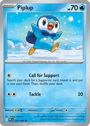 Piplup #027/094 | Phantasmal Flames | Common  - Non Holo