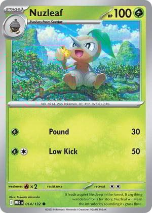 Nuzleaf #014/132 | Mega Evolution Base Set | Common  - Non Holo