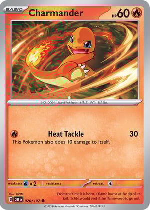 Charmander #026/197 | Obsidian Flames| Common- Rev Holo