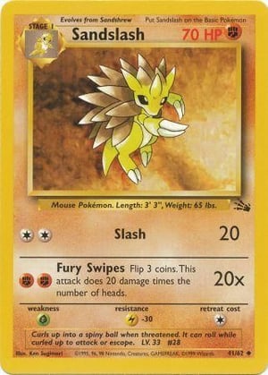 Sandslash #041/062 | Fossil - Unlimited | Uncommon - Non Holo | Moderately Played