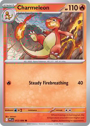 Charmeleon #012/094 | Phantasmal Flames | Common - Rev Holo
