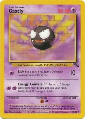 Gastly #033/062 | Fossil - Unlimited | Uncommon - Non Holo | Moderately Played