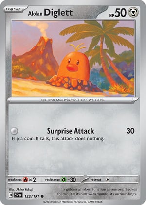 Alolan Diglett #122/191  | Surging Sparks| Common - Non Holo