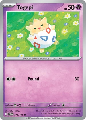 Togepi #070/191  | Surging Sparks| Common- Rev Holo