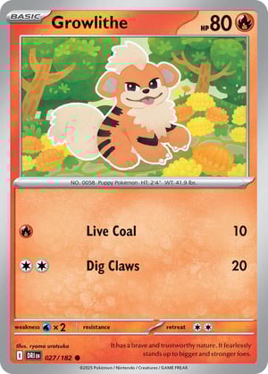 Growlithe #027/182 | Destined Rivals | Common - Non Holo