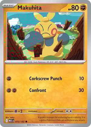 Makuhita #072/132 | Mega Evolution Base Set | Common - Rev Holo