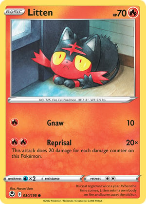 Litten #030/195 | Silver Tempest | Common  - Non Holo