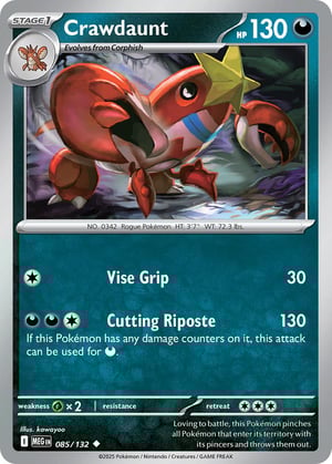 Crawdaunt #085/132 | Mega Evolution Base Set | Uncommon  - Non Holo